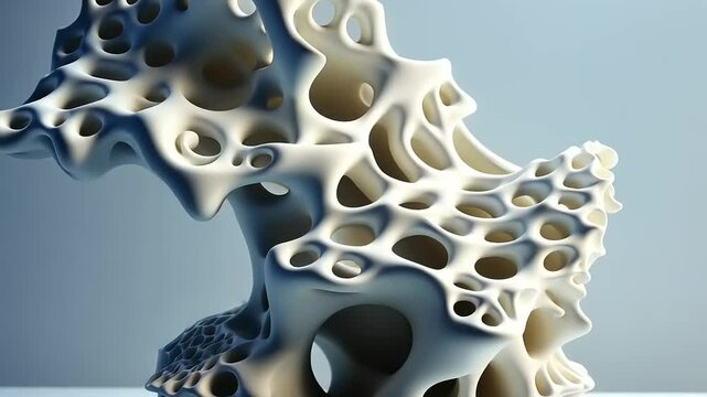 Abstract White Sculpure: A 3D Rendered Organic Form