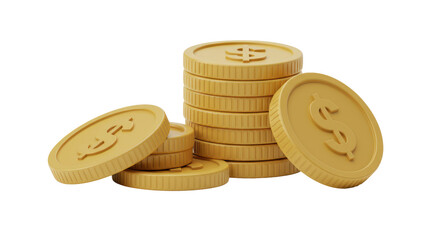 Isolated Stack of Coins