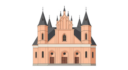 Obraz premium Isolated Gothic Church