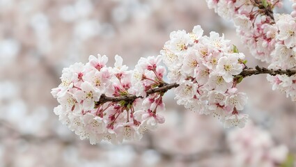 Obraz premium Delicate plum blossoms on a textured branch capturing the ephemeral beauty of early spring