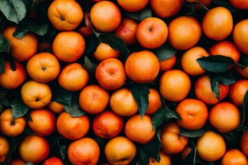 Fresh citrus fruits, densely packed