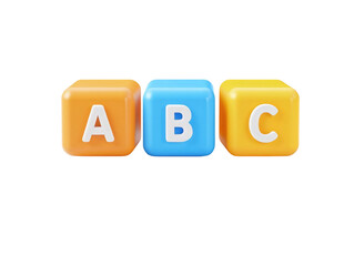 Colorful abc blocks on white background