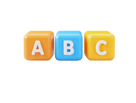 Colorful abc blocks on white background - Powered by Adobe
