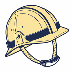 Vintage Construction Helmet Vector Illustration Safety And Protective Gear Element