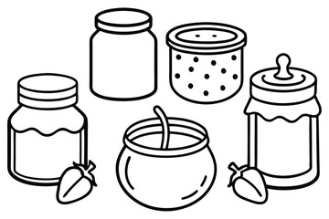 variety of jam and preserve jars
