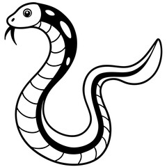 Minimal Sea Snake Vector Illustration on White Background