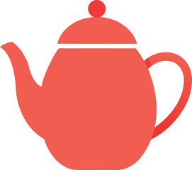 red teapot isolated on white