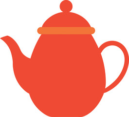 red teapot isolated on white background