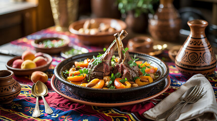 Roasted Lamb with Veggie Sides