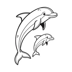 Fototapeta premium dolphin isolated on white background