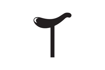 simple Unicycle seat silhouette icon vector isolated in white background	