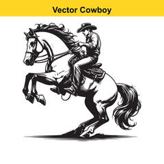 Obraz premium A cowboy baking horse 