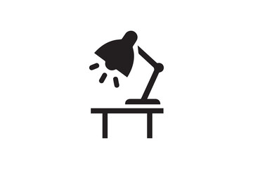 simple Table lamp silhouette icon vector isolated in white background	
