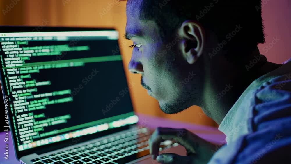 Aufkleber Programmers work on source code, using their computer programming skills to create and improve software applications, websites, and other digital products, often working late at night