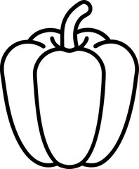 Capsicum outline icon on transparent background