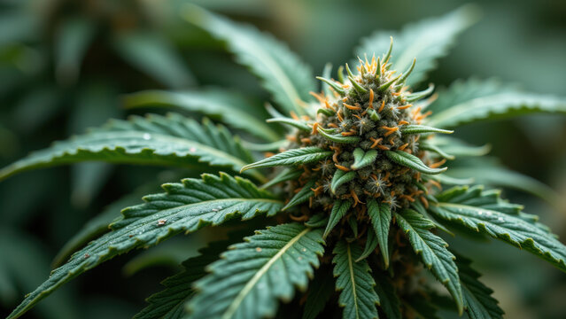 High-quality image of a close-up view of THCA buds, showcasing their trichomes under natural light.