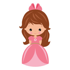 Cute little princess girl  vector cartoon  illustration
