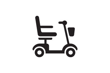 simple mobility scooter silhouette icon vector isolated in white background	