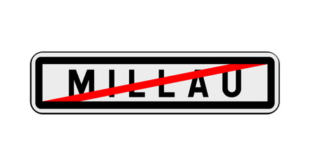 Panneau de sortie de Millau, Aveyron, Occitanie