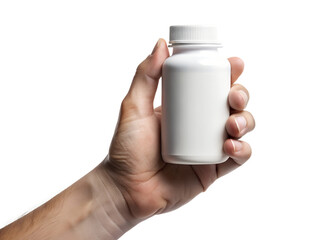 hand holding a bottle of medicine