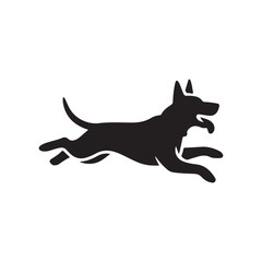 Running Dog Silhouette in Motion