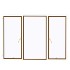 3d render brown wooden window handle with transparent background