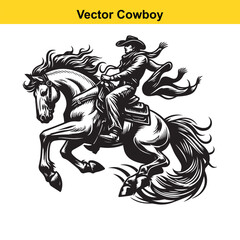 Obraz premium A cowboy baking horse 