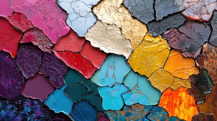 A colorful mosaic made of broken pieces of glass