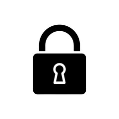Lock Icon Closed Padlock Minimal Design Black Filled