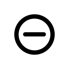 Minus Remove Icon Horizontal Line in Circle Black Filled