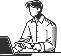 Man working on laptop