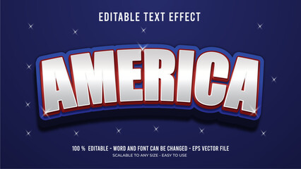 america editable text effect
