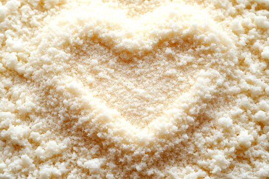 Heart-shaped Parmesan Cheese Close-up