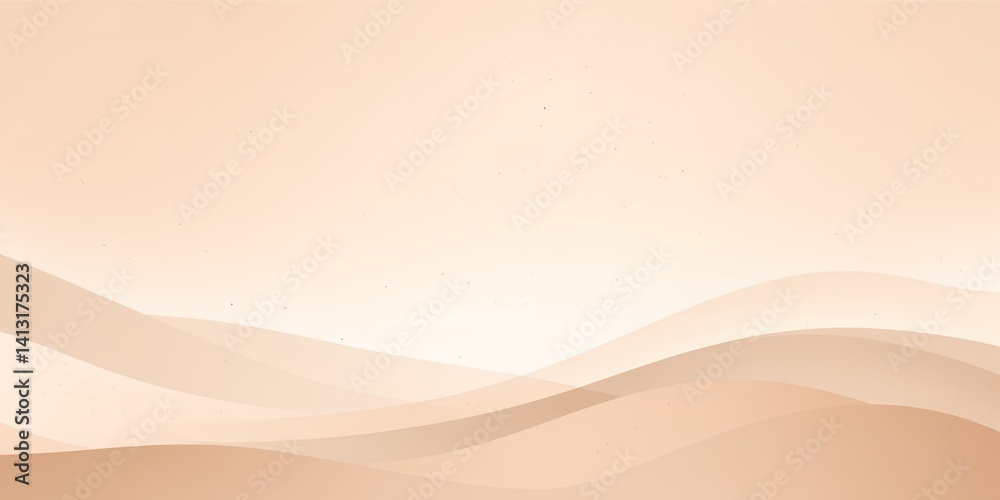 Poster abstract background with layered beige waves creating a calming and serene atmosphere visually