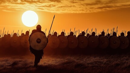 Outline of Gideon's army, a biblical story about the power and might of God. Real photo.Biblical scene.