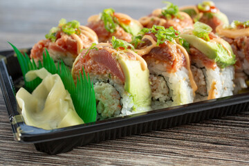 A closeup view of a Mexican roll. © DAVID