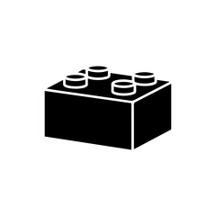 1990s Block Toy Black Filled Icon Simple Design