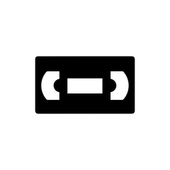 Black VHS Tape Icon - Simple 90s Video Cassette Design