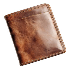 Elegant brown leather wallet for product display and marketing