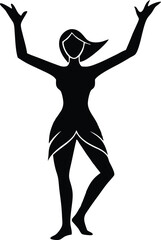Silhouette of Person dancing with arms raised