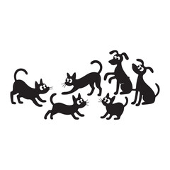 Vector Collection of Pet Silhouettes for Creative Projects