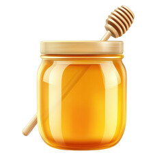 Golden honey jar with wooden dipper food photography natural ingredients