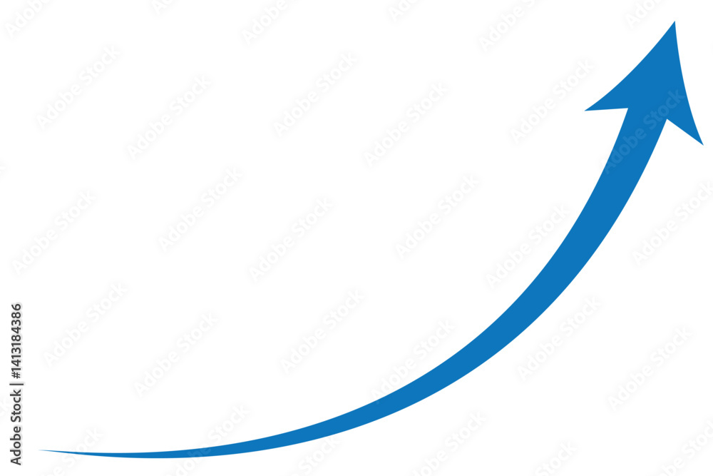 Poster set of long blue curve arrow icon vector . blue curve arrow icon set. long arrow icon set. curve arr
