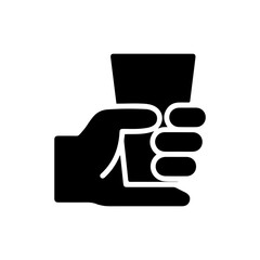 Hand Holding Drink Toast Black Icon