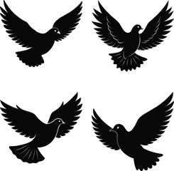 Obraz premium Flying Dove Silhouette vector