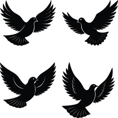 Obraz premium Flying Dove Silhouette vector