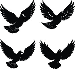 Naklejka premium Flying Dove Silhouette vector