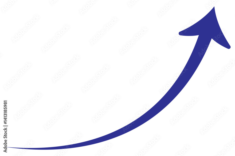 Poster set of long blue curve arrow icon vector . blue curve arrow icon set. long arrow icon set. curve arr