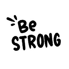 be strong png hand-written cartoon doodle line black and white pen line decoration and design clipart