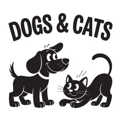 Clean Vector Silhouettes of Different Dog Breeds